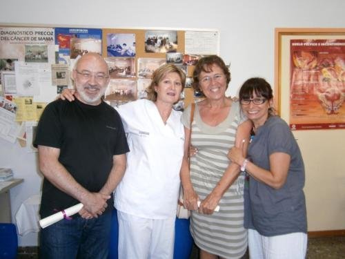 Carmen MªPons y Rosario Rozada (matronas) con Ana Muñoz (neotatóloga) y Jose MªParicio (pediatra)